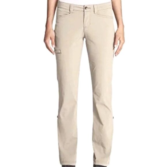 Eddie Bauer | Women's Travex Tan Outdoor Nylon Roll Cuff Pants Capris | Size 8 - Picture 2 of 16